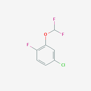 molecular formula C7H4ClF3O B1402274 4-Chloro-2-(difluoromethoxy)-1-fluorobenzene CAS No. 1404194-55-3