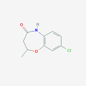 molecular formula C10H10ClNO2 B140228 3-Chloro-6-methyl-6,7-dihydro-9H-5-oxa-9-azabenzocyclohepten-8-one CAS No. 134076-61-2