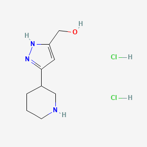 molecular formula C9H17Cl2N3O B1402280 (5-Piperidin-3-yl-2H-pyrazol-3-yl)-methanol dihydrochloride CAS No. 1452521-10-6