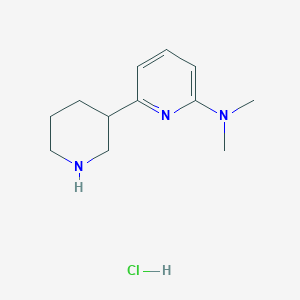 molecular formula C12H20ClN3 B1402281 N,N-dimethyl-6-(piperidin-3-yl)pyridin-2-amine hydrochloride CAS No. 1361116-45-1