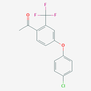 molecular formula C15H10ClF3O2 B1402293 1-(4-(4-chlorophenoxy)-2-(trifluoromethyl)phenyl)ethanone CAS No. 1417782-28-5