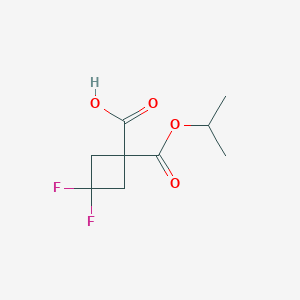 molecular formula C9H12F2O4 B1402296 3,3-Difluoro-1-(isopropoxycarbonyl)cyclobutanecarboxylic acid CAS No. 1225532-90-0