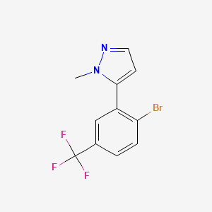 molecular formula C11H8BrF3N2 B1402297 5-(2-bromo-5-(trifluoromethyl)phenyl)-1-methyl-1H-pyrazole CAS No. 1423161-91-4