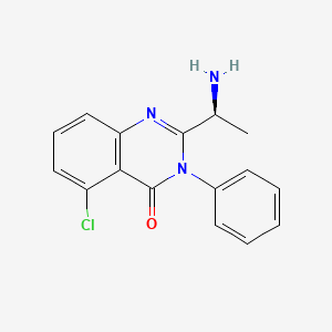 molecular formula C16H14ClN3O B1402308 (S)-2-(1-aminoethyl)-5-chloro-3-phenylquinazolin-4(3H)-one CAS No. 1420627-35-5