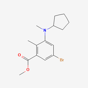 molecular formula C15H20BrNO2 B1402311 Methyl 5-bromo-3-(cyclopentyl(methyl)amino)-2-methylbenzoate CAS No. 1403257-14-6