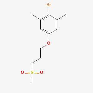 molecular formula C12H17BrO3S B1402313 2-Bromo-1,3-dimethyl-5-(3-(methylsulfonyl)propoxy)benzene CAS No. 1372195-69-1