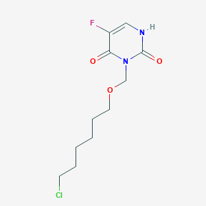 molecular formula C11H16ClFN2O3 B140232 2,4(1H,3H)-Pyrimidinedione, 3-(((6-chlorohexyl)oxy)methyl)-5-fluoro- CAS No. 139593-09-2
