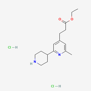 molecular formula C16H26Cl2N2O2 B1402354 3-(6-Methyl-1',2',3',4',5',6'-hexahydro-[2,4']bipyridinyl-4-yl)-propionic acid ethyl ester dihydrochloride CAS No. 1361112-01-7