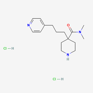 molecular formula C16H27Cl2N3O B1402356 N,N-Dimethyl-4-(3-(pyridin-4-yl)propyl)piperidine-4-carboxamide dihydrochloride CAS No. 1361113-66-7