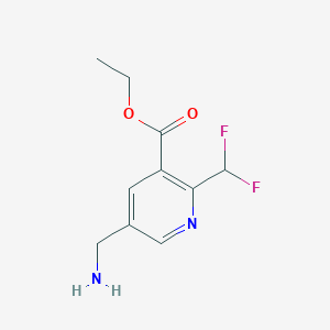 molecular formula C10H12F2N2O2 B1402357 Ethyl 5-aminomethyl-2-difluoromethylnicotinate CAS No. 1415206-83-5