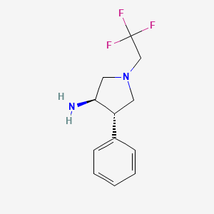 molecular formula C12H15F3N2 B1402359 (3R,4S)-4-Phenyl-1-(2,2,2-trifluoroethyl)-3-pyrrolidinamine CAS No. 1414837-14-1