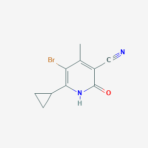 molecular formula C10H9BrN2O B1402360 5-Bromo-6-cyclopropyl-2-hydroxy-4-methylnicotinonitrile CAS No. 1416146-20-7