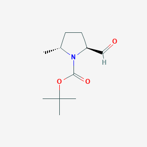 molecular formula C11H19NO3 B14023662 Tert-butyl (2S,5R)-2-formyl-5-methylpyrrolidine-1-carboxylate 
