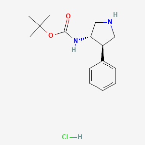 molecular formula C15H23ClN2O2 B14023731 Tert-butyl ((3S,4R)-4-phenylpyrrolidin-3-YL)carbamate hydrochloride 