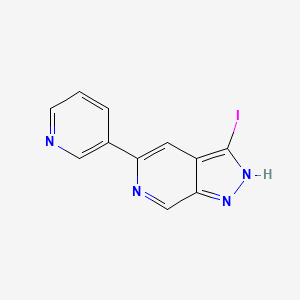 molecular formula C11H7IN4 B1402379 3-iodo-5-(pyridin-3-yl)-1H-pyrazolo[3,4-c]pyridine CAS No. 1422442-81-6