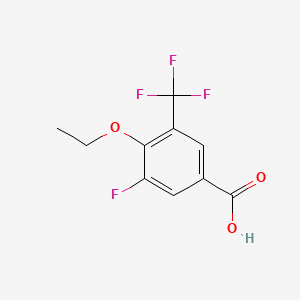 molecular formula C10H8F4O3 B14023855 4-Ethoxy-3-fluoro-5-(trifluoromethyl)benzoic acid 