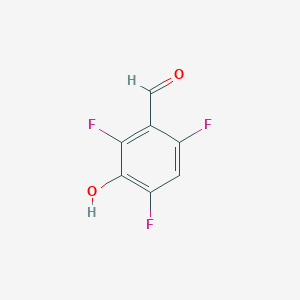 molecular formula C7H3F3O2 B14023866 2,4,6-Trifluoro-3-hydroxybenzaldehyde 