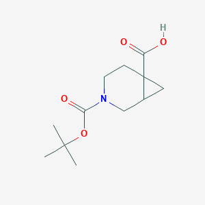 molecular formula C12H19NO4 B1402390 3-[(tert-Butoxy)carbonyl]-3-azabicyclo[4.1.0]heptane-6-carboxylic acid CAS No. 1309352-51-9