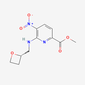 molecular formula C11H13N3O5 B14024010 methyl (S)-5-nitro-6-((oxetan-2-ylmethyl)amino)picolinate 