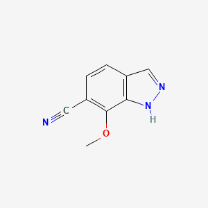 molecular formula C9H7N3O B14024164 7-Methoxy-1H-indazole-6-carbonitrile 
