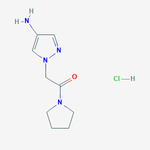 molecular formula C9H15ClN4O B1402419 2-(4-Amino-pyrazol-1-yl)-1-pyrrolidin-1-yl-ethanone hydrochloride CAS No. 1361114-32-0