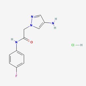 molecular formula C11H12ClFN4O B1402420 2-(4-Amino-pyrazol-1-yl)-N-(4-fluoro-phenyl)-acetamide hydrochloride CAS No. 1361113-82-7