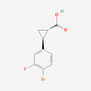 molecular formula C10H8BrFO2 B14024312 trans-2-(4-Bromo-3-fluoro-phenyl)cyclopropanecarboxylic acid 