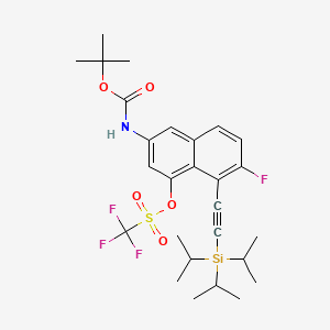 3-((tert-Butoxycarbonyl)amino)-7-fluoro-8-((triisopropylsilyl)ethynyl)naphthalen-1-yl trifluoromethanesulfonate