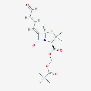 molecular formula C18H23NO6S B140244 Methylene-6-(3-formylallylidene)penicillanate pivalate CAS No. 142449-95-4