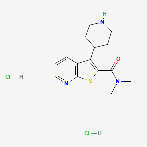 molecular formula C15H21Cl2N3OS B1402445 N,N-dimethyl-3-(piperidin-4-yl)thieno[2,3-b]pyridine-2-carboxamide dihydrochloride CAS No. 1361118-61-7