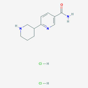 molecular formula C11H17Cl2N3O B1402447 6-(Piperidin-3-yl)nicotinamide dihydrochloride CAS No. 1361112-64-2