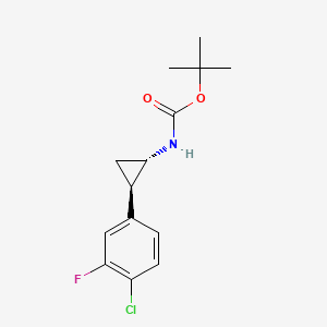 molecular formula C14H17ClFNO2 B14024509 tert-butyl N-[trans-2-(4-chloro-3-fluoro-phenyl)cyclopropyl]carbamate 