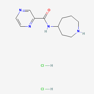 molecular formula C11H18Cl2N4O B1402455 N-(azepan-4-yl)pyrazine-2-carboxamide dihydrochloride CAS No. 1361111-55-8