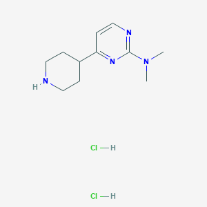 molecular formula C11H20Cl2N4 B1402473 Dimethyl-(4-piperidin-4-yl-pyrimidin-2-yl)-amine dihydrochloride CAS No. 1361111-87-6