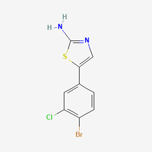 molecular formula C9H6BrClN2S B14024740 5-(4-Bromo-3-chlorophenyl)thiazol-2-amine 