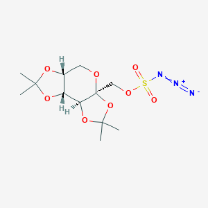 molecular formula C12H19N3O8S B140248 [(1R,2S,6S,9R)-4,4,11,11-Tetramethyl-3,5,7,10,12-pentaoxatricyclo[7.3.0.02,6]dodecan-6-yl]methyl N-diazosulfamate CAS No. 106881-35-0
