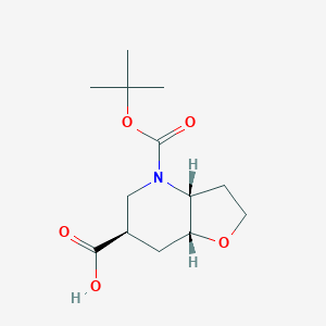 molecular formula C13H21NO5 B14024811 Rel-(3aR,6R,7aR)-4-(tert-butoxycarbonyl)octahydrofuro[3,2-b]pyridine-6-carboxylic acid 