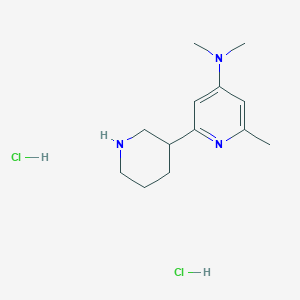 molecular formula C13H23Cl2N3 B1402489 N,N,2-trimethyl-6-(piperidin-3-yl)pyridin-4-amine dihydrochloride CAS No. 1361114-80-8