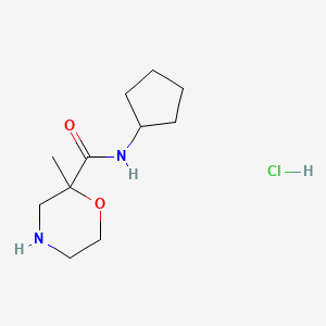molecular formula C11H21ClN2O2 B1402491 N-cyclopentyl-2-methylmorpholine-2-carboxamide hydrochloride CAS No. 1361116-76-8