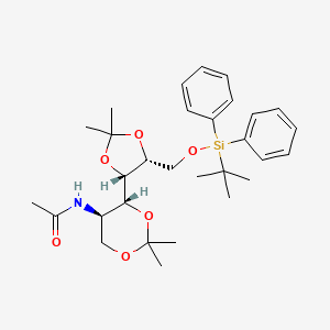 molecular formula C30H43NO6Si B14024925 N-[(4R,5R)-4-[(4S,5R)-5-[[tert-butyl(diphenyl)silyl]oxymethyl]-2,2-dimethyl-1,3-dioxolan-4-yl]-2,2-dimethyl-1,3-dioxan-5-yl]acetamide 