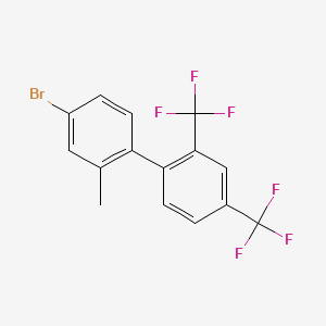 molecular formula C15H9BrF6 B14024928 4-Bromo-2-methyl-2',4'-bis(trifluoromethyl)-1,1'-biphenyl 