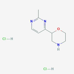 molecular formula C9H15Cl2N3O B1402502 2-(2-Methylpyrimidin-4-yl)morpholine dihydrochloride CAS No. 1361114-26-2