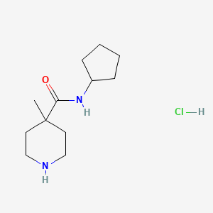molecular formula C12H23ClN2O B1402505 N-cyclopentyl-4-methylpiperidine-4-carboxamide hydrochloride CAS No. 1361116-43-9