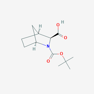 molecular formula C12H19NO4 B14025111 (1S,3S,4S)-2-(tert-Butoxycarbonyl)-2-azabicyclo[2.2.1]heptane-3-carboxylic acid 