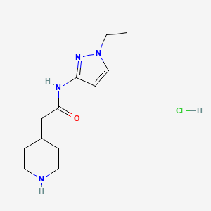 molecular formula C12H21ClN4O B1402523 N-(1-Ethyl-1H-pyrazol-3-yl)-2-piperidin-4-yl-acetamide hydrochloride CAS No. 1361115-80-1