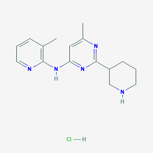 molecular formula C16H22ClN5 B1402529 6-methyl-N-(3-methylpyridin-2-yl)-2-(piperidin-3-yl)pyrimidin-4-amine hydrochloride CAS No. 1361115-08-3