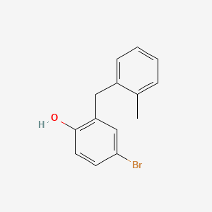 molecular formula C14H13BrO B14025513 4-Bromo-2-(2-methylbenzyl)phenol 