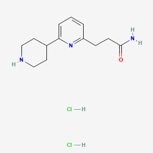 molecular formula C13H21Cl2N3O B1402552 3-(6-(Piperidin-4-yl)pyridin-2-yl)propanamide dihydrochloride CAS No. 1361112-63-1