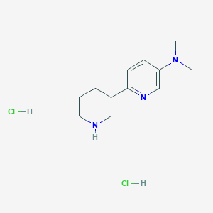 molecular formula C12H21Cl2N3 B1402556 N,N-dimethyl-6-(piperidin-3-yl)pyridin-3-amine dihydrochloride CAS No. 1361116-05-3