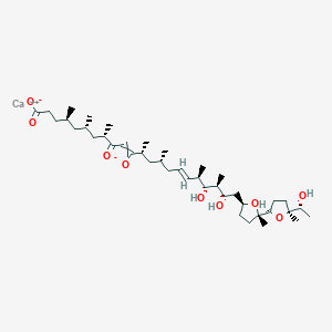 molecular formula C41H70CaO9 B14025627 calcium;(4R,6S,8S,12R,14R,16E,18R,19R,20S,21S)-19,21-dihydroxy-22-[(2S,5S)-5-[(2R,5S)-5-[(1R)-1-hydroxyethyl]-5-methyloxolan-2-yl]-5-methyloxolan-2-yl]-4,6,8,12,14,18,20-heptamethyl-11-oxido-9-oxodocosa-10,16-dienoate 